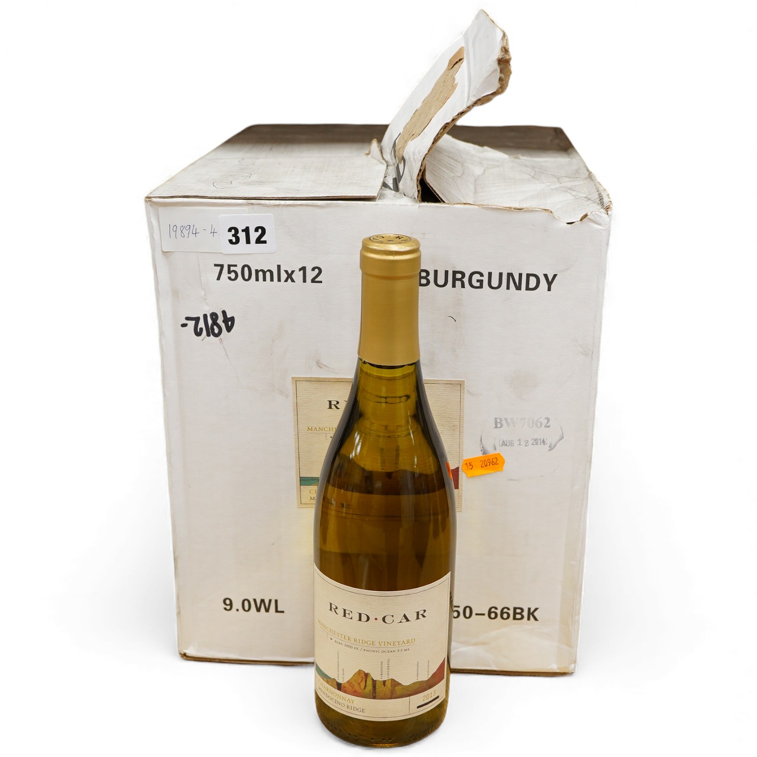 Red Car Manchester Ridge Vineyard Chardonnay, 2013, case of twelve bottles
